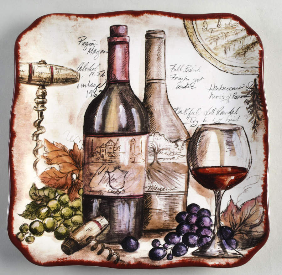 Vintners Journal Square Dinner Plate by Certified International-1
