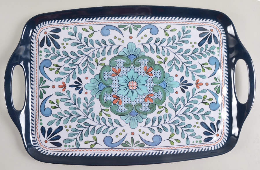 Talavera (Melamine) 19" Handled Tray by Certified International-1
