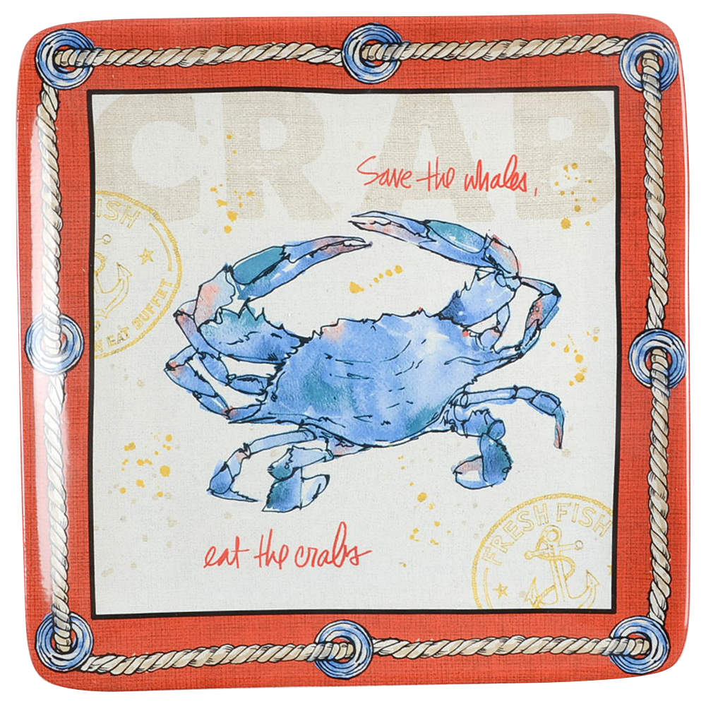 Coastal Life Square Salad/Dessert Plate by Certified International-1