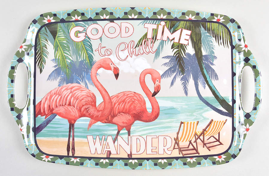 Paradise 19" Rectangular Handled Serving Melamine Tray by Certified International-1
