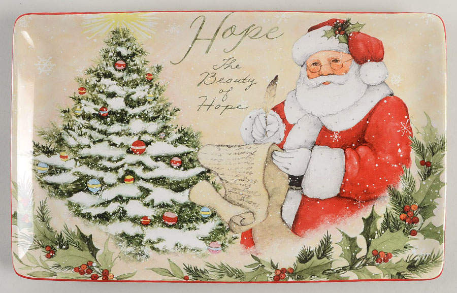 Holiday Wishes 13" Rectangular Serving Platter by Certified International-1