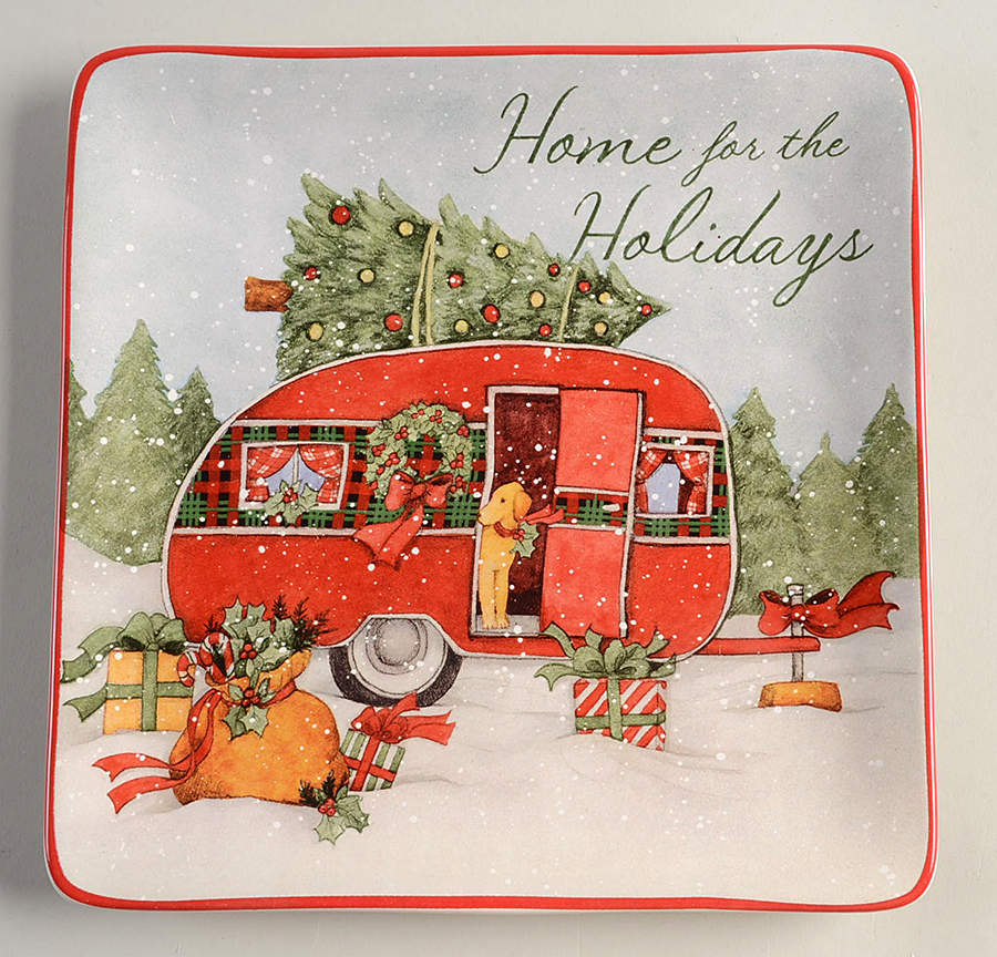 Home for Christmas Square Salad/Dessert Plate by Certified International-1