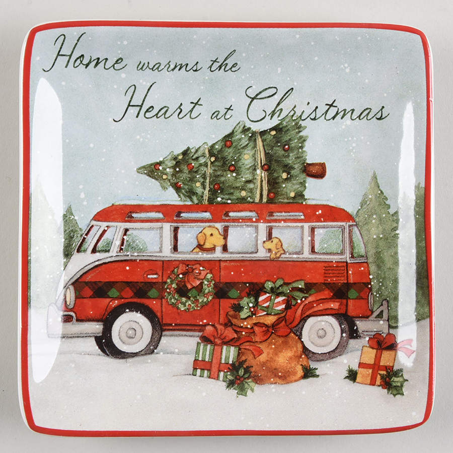Home for Christmas Square Canape Plate by Certified International-1