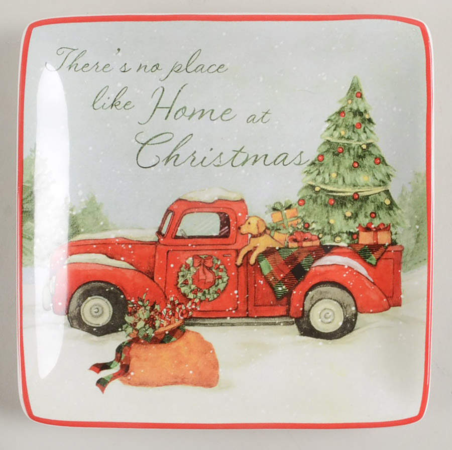 Home for Christmas Square Canape Plate by Certified International-1