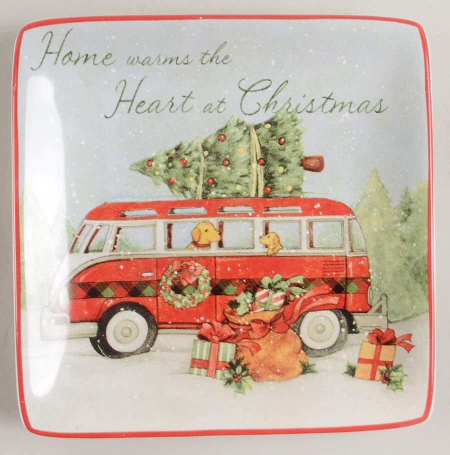 Home for Christmas Square Canape Plate by Certified International-1