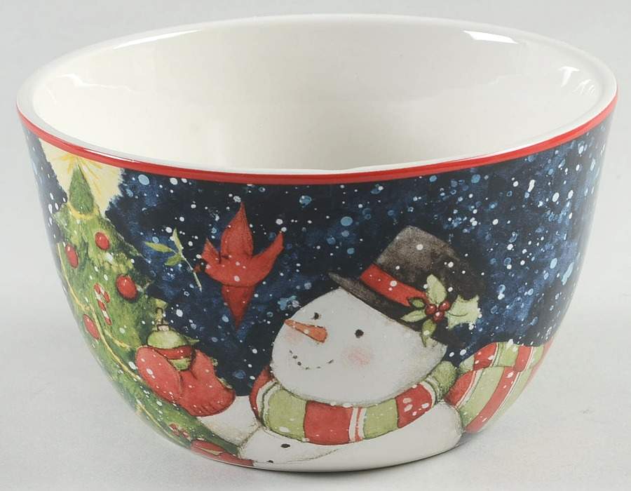 Starry Night Snowman Individual Ice Cream Dish by Certified International-1