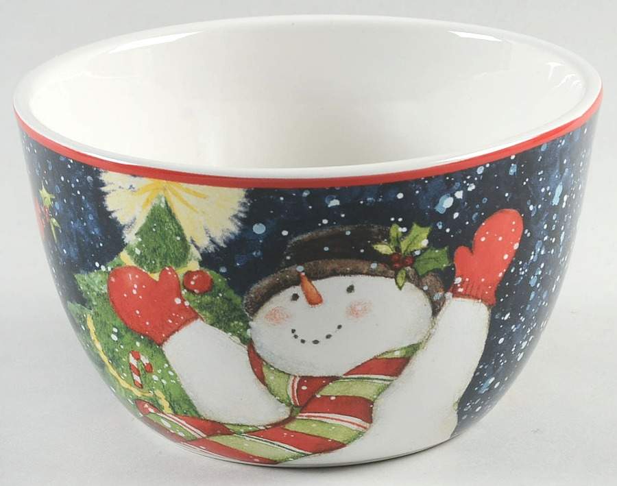 Starry Night Snowman Individual Ice Cream Dish by Certified International-1