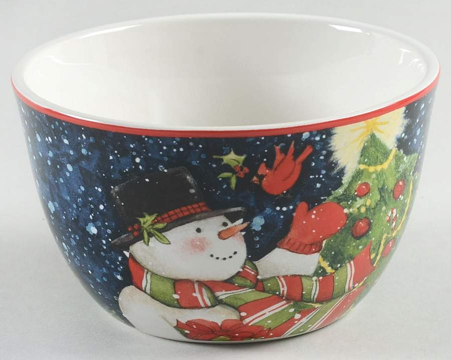 Starry Night Snowman Individual Ice Cream Dish by Certified International-1