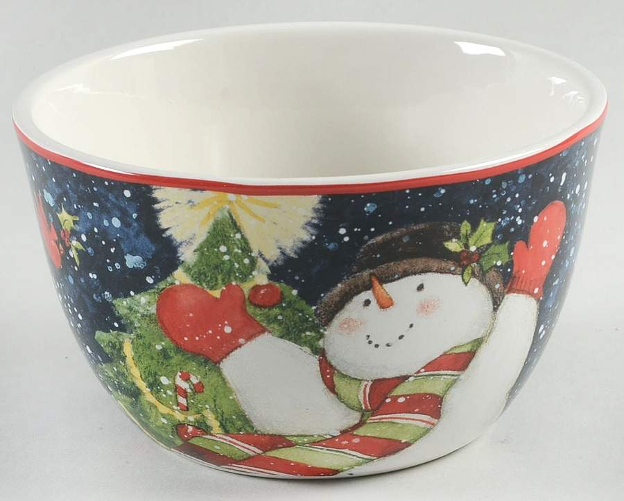 Starry Night Snowman Individual Ice Cream Dish by Certified International-1