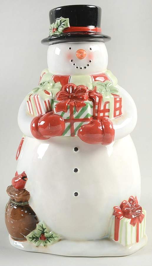 Starry Night Snowman Figural Cookie Jar & Lid by Certified International-1