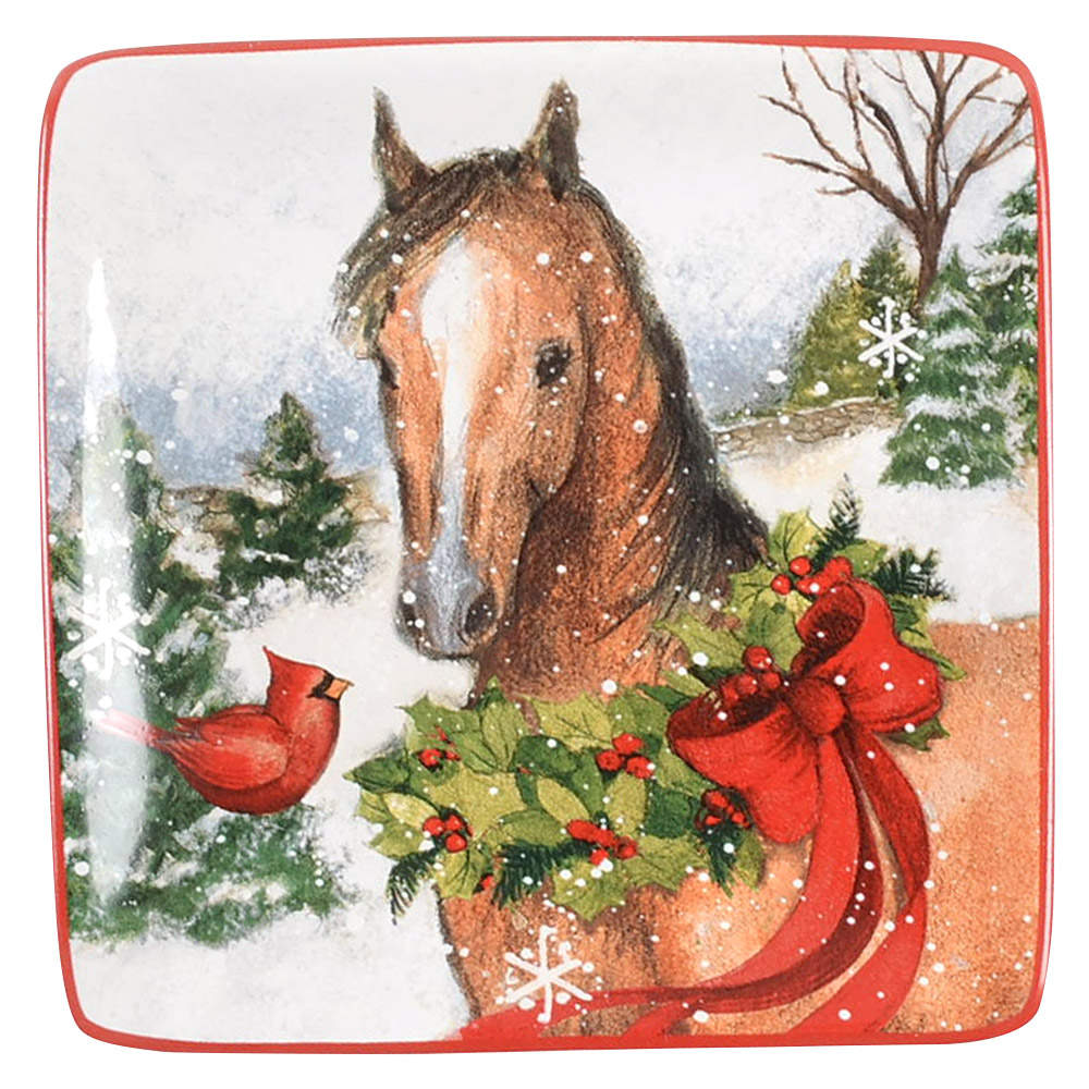 Christmas on the Farm Square Canape Plate by Certified International-1