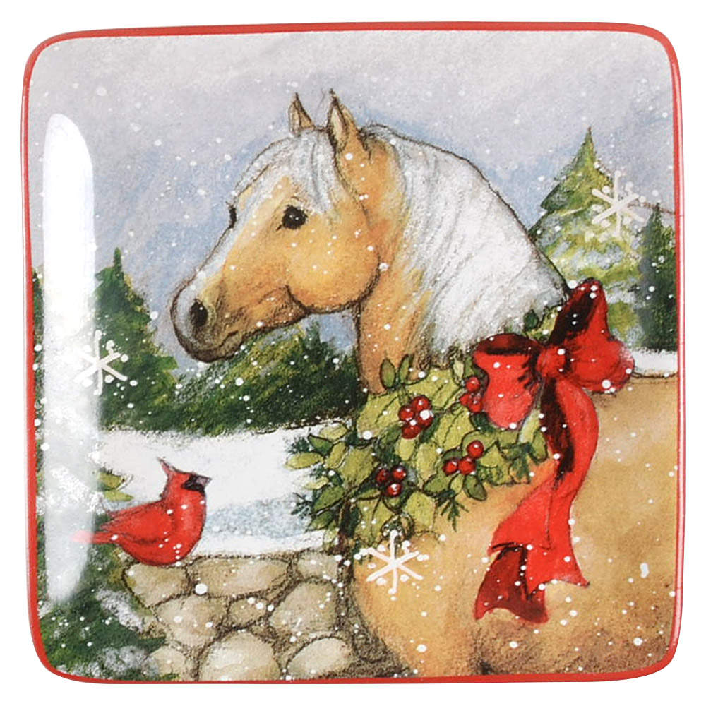 Christmas on the Farm Square Canape Plate by Certified International-1