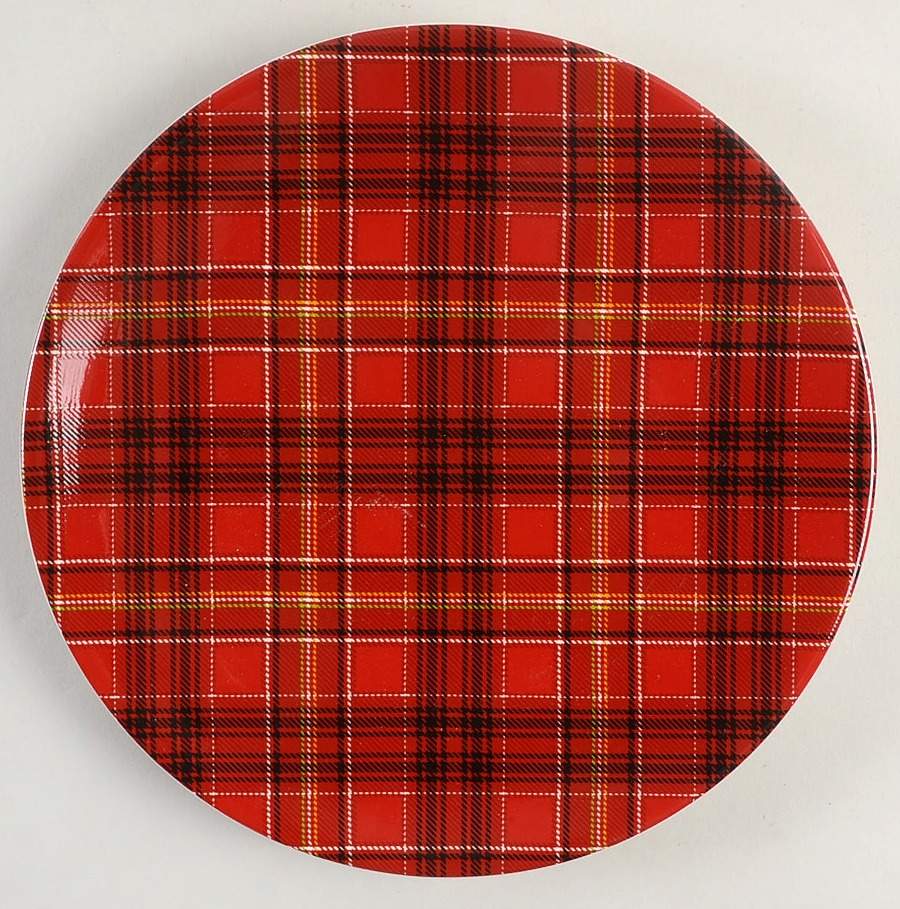 Christmas Plaid Salad/Dessert Plate by Certified International-1