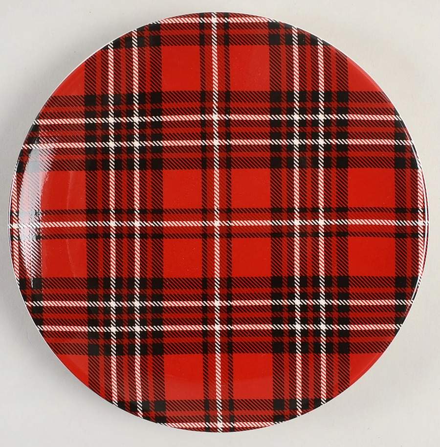Christmas Plaid Salad/Dessert Plate by Certified International-1