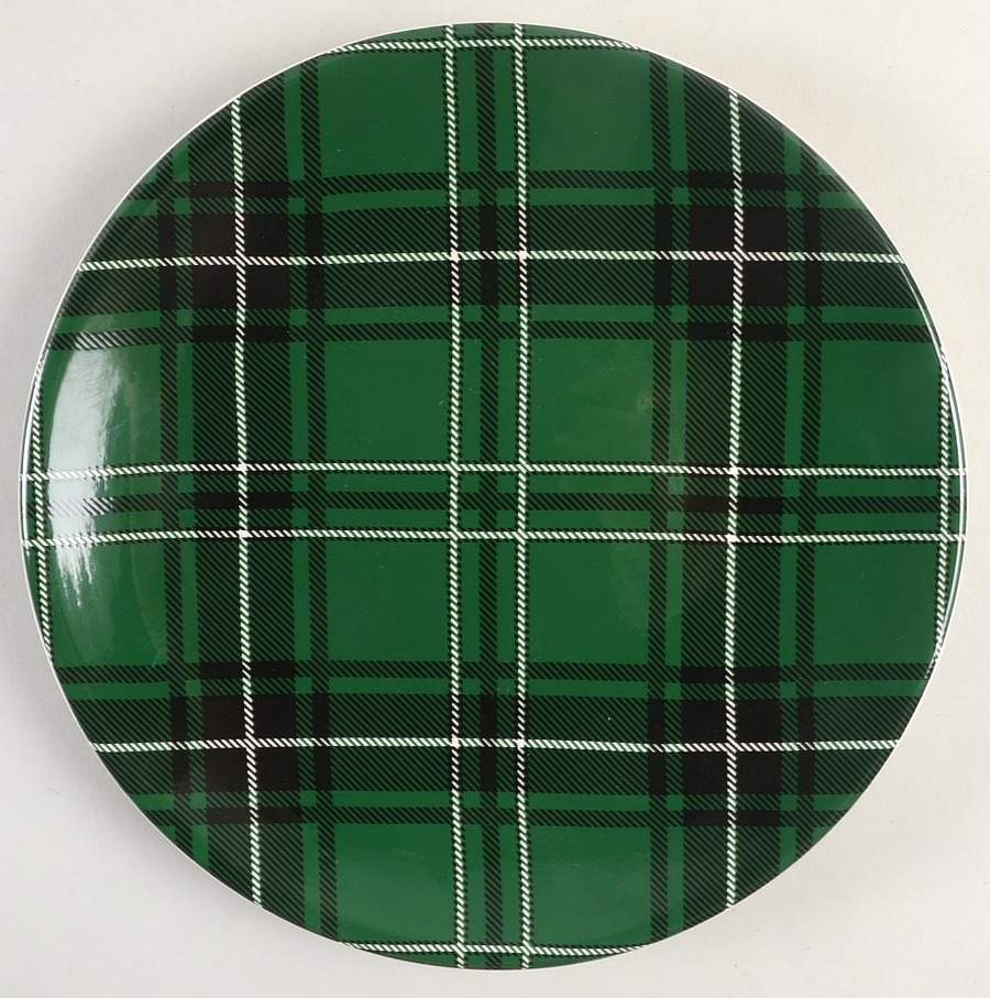 Christmas Plaid Salad/Dessert Plate by Certified International-1