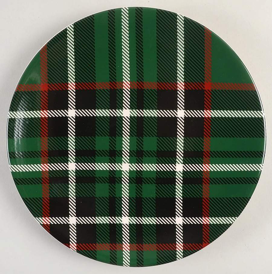 Christmas Plaid Salad/Dessert Plate by Certified International-1