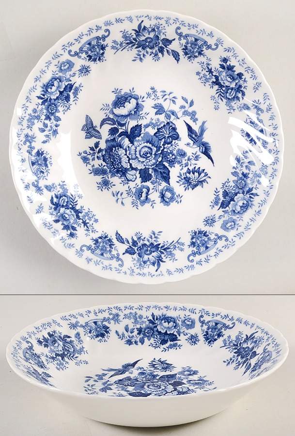 Oriental Garden Dark Blue Coupe Soup Bowl by Churchill-1
