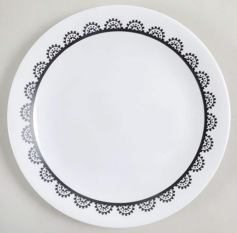 Black and White Luncheon Plate by Corning Corelle-1