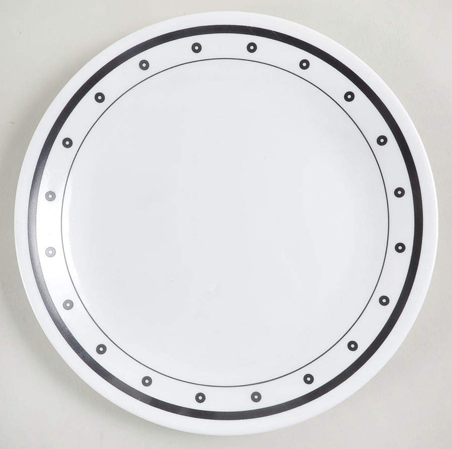 Black and White Luncheon Plate by Corning Corelle-1