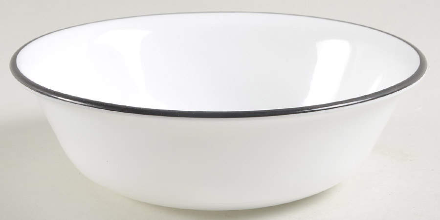 Black and White Soup/Cereal Bowl by Corning Corelle-1