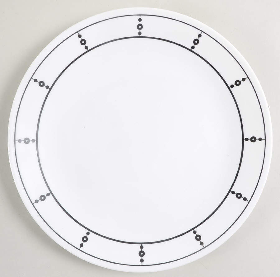Black and White Dinner Plate by Corning Corelle-1