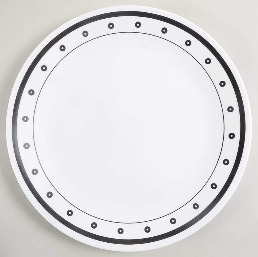 Black and White Dinner Plate by Corning Corelle-1