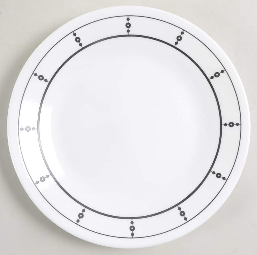 Black and White Bread & Butter Plate by Corning Corelle-1