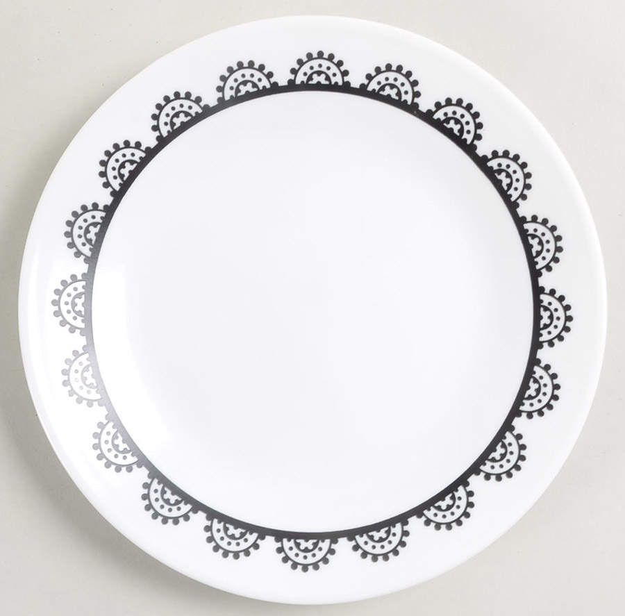 Black and White Bread & Butter Plate by Corning Corelle-1