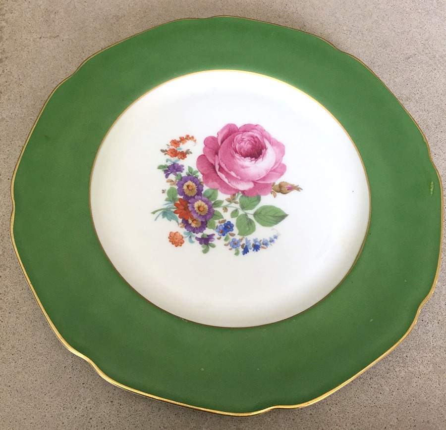 Ma Lin (Green Rim) Dinner Plate by Castleton (USA)-1