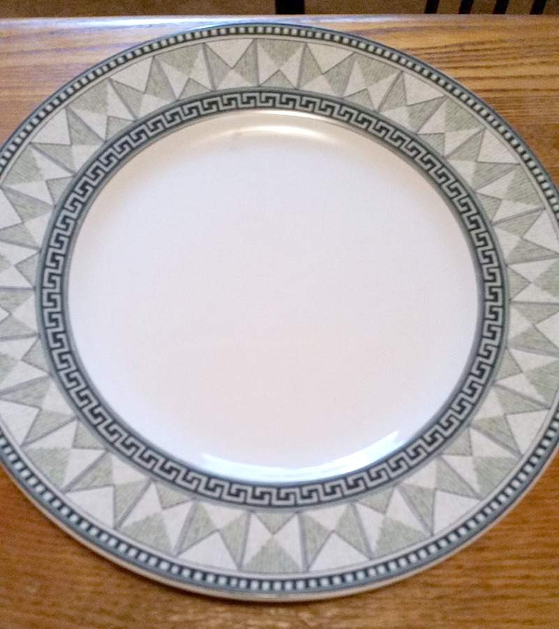 Greek Key Sage Dinner Plate by Coventry (PTS)-1