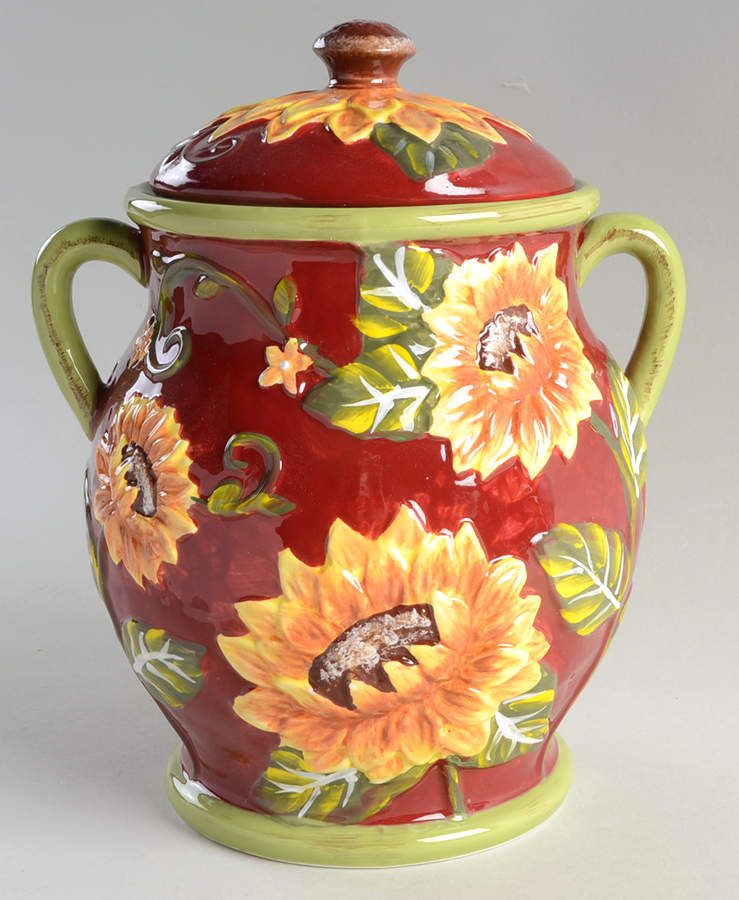 Sunflower Sunset Biscuit Barrel & Lid by Certified International-1