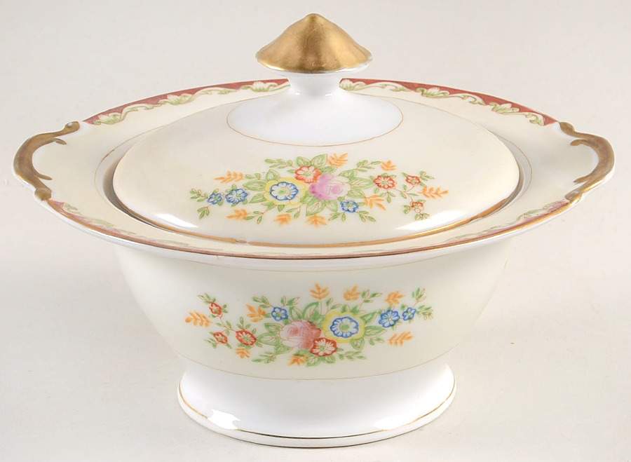 CWJ5 Sugar Bowl & Lid by Cosmos Ware Japan-1