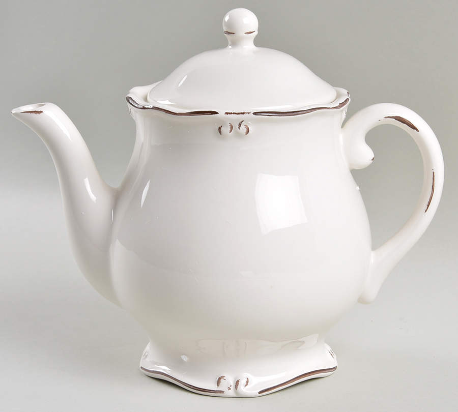 Vintage Cream Teapot & Lid by Certified International-1
