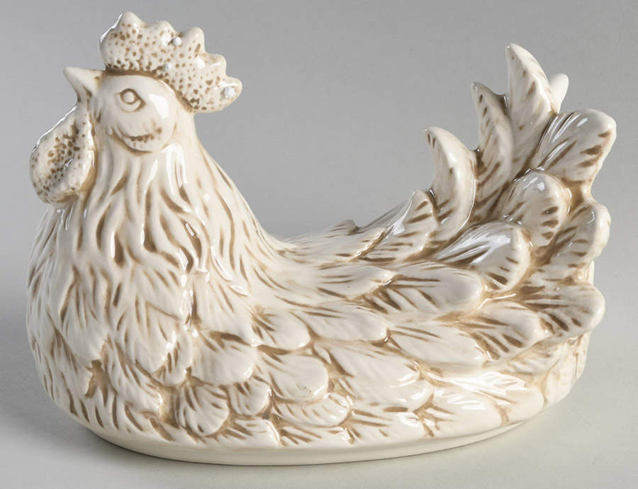 Toile Rooster Lid for Figural Serving Bowl by Certified International-1