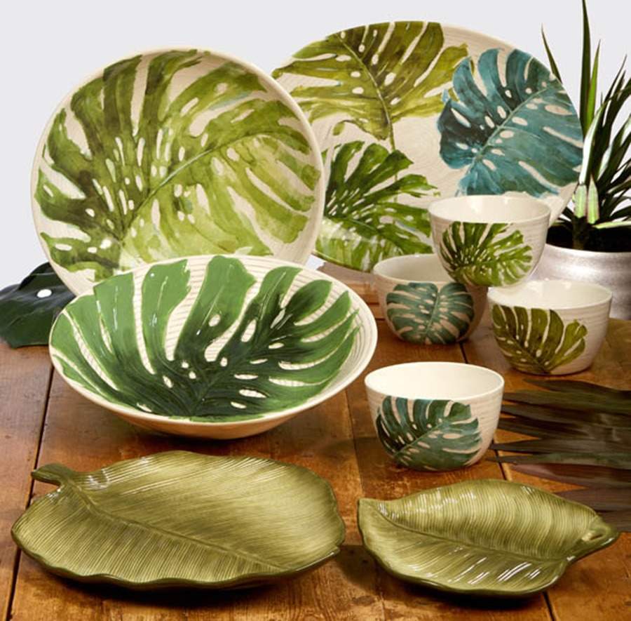 Mixed Greens 13" Leaf Shaped Platter by Certified International-1