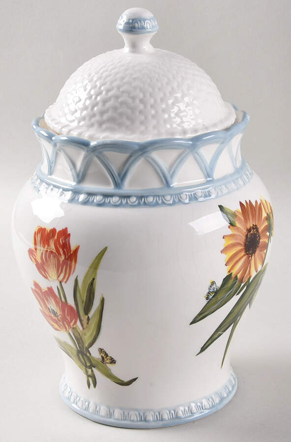 Hampton Garden Blue Medium Canister & Lid by Certified International-1