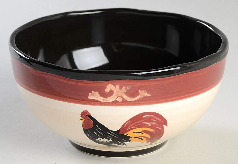 Montauk Rooster Red Soup/Cereal Bowl by Canterbury Potteries-1