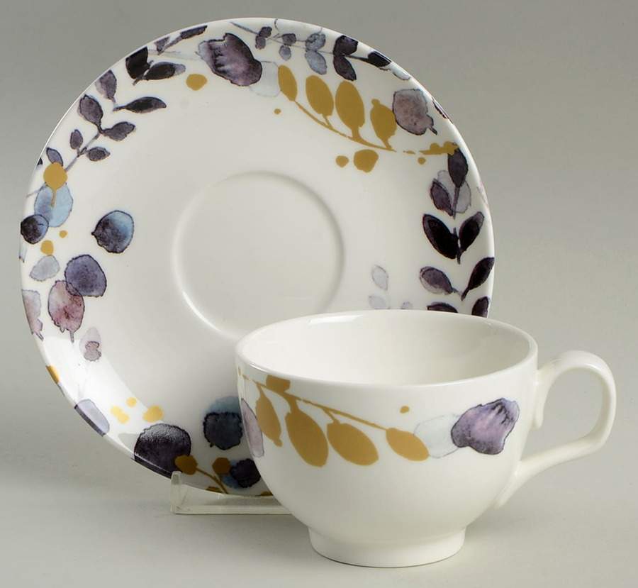 Foliage Footed Cup & Saucer Set by Ciroa-1