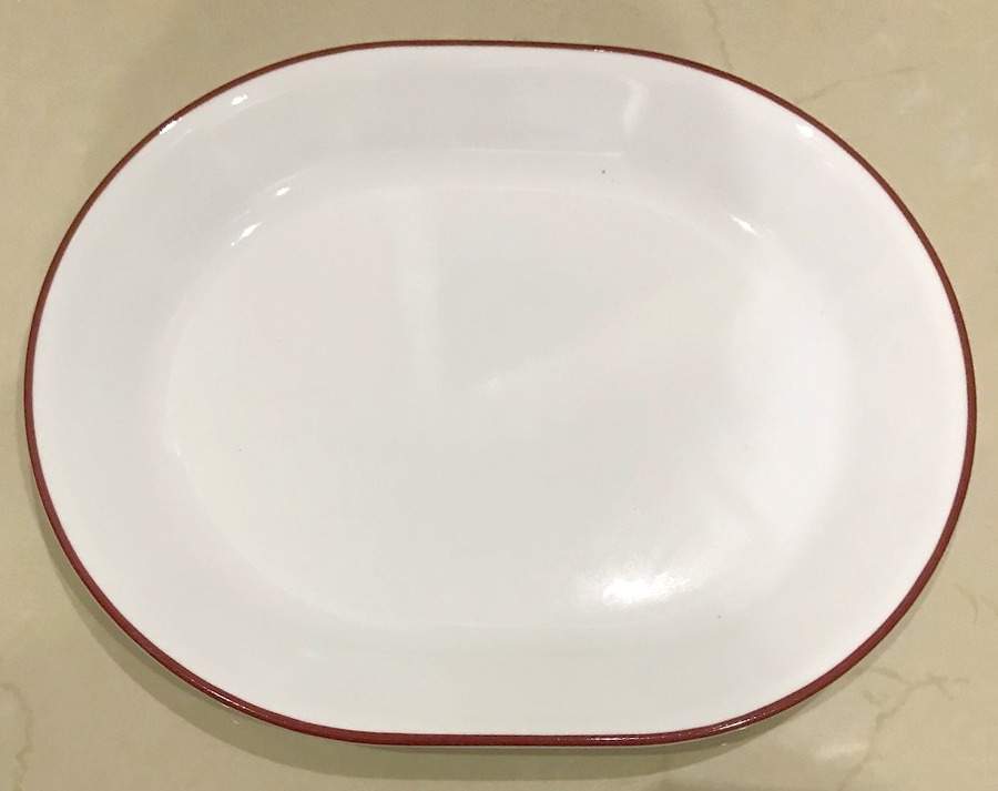 Red 12" Oval Serving Platter by Corning Corelle-1