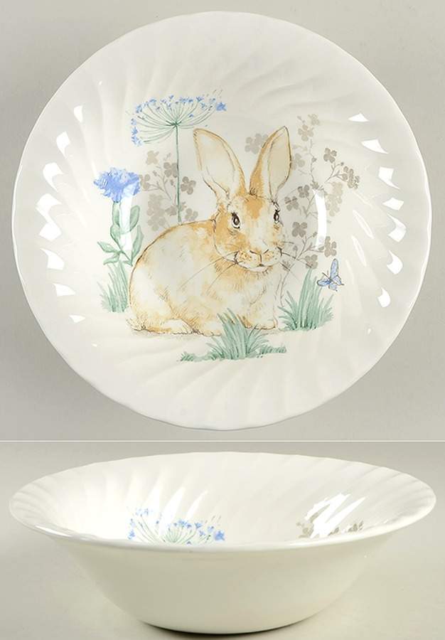 Spring Rabbit 9" Round Vegetable Bowl by Churchill-1