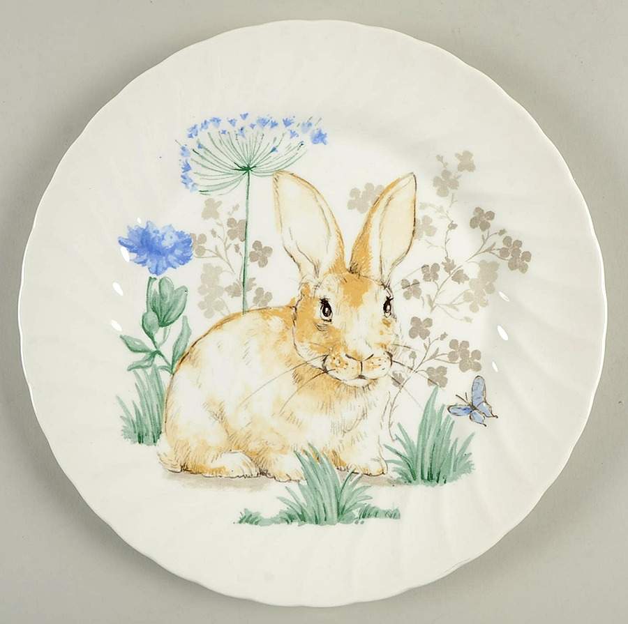 Spring Rabbit Dinner Plate by Churchill-1