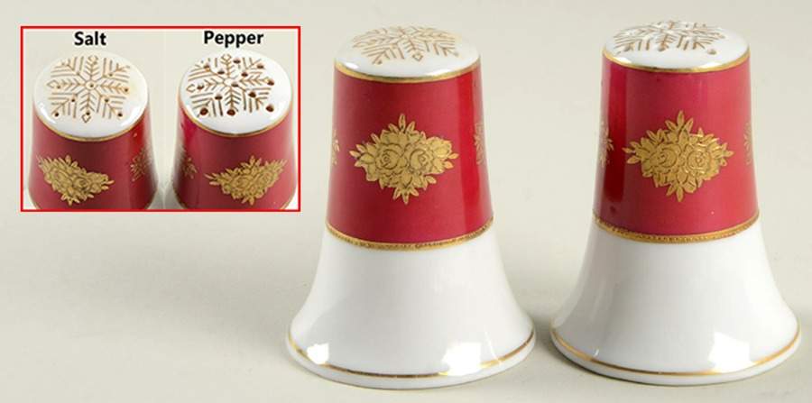 Coronation (All Magenta, Gold) Salt & Pepper Set by Craftsman (Japan)-1
