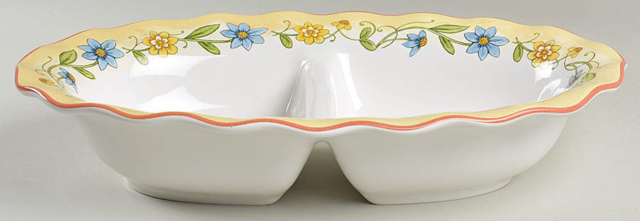 Torino 13" Oval Divided Vegetable Bowl by Certified International-1