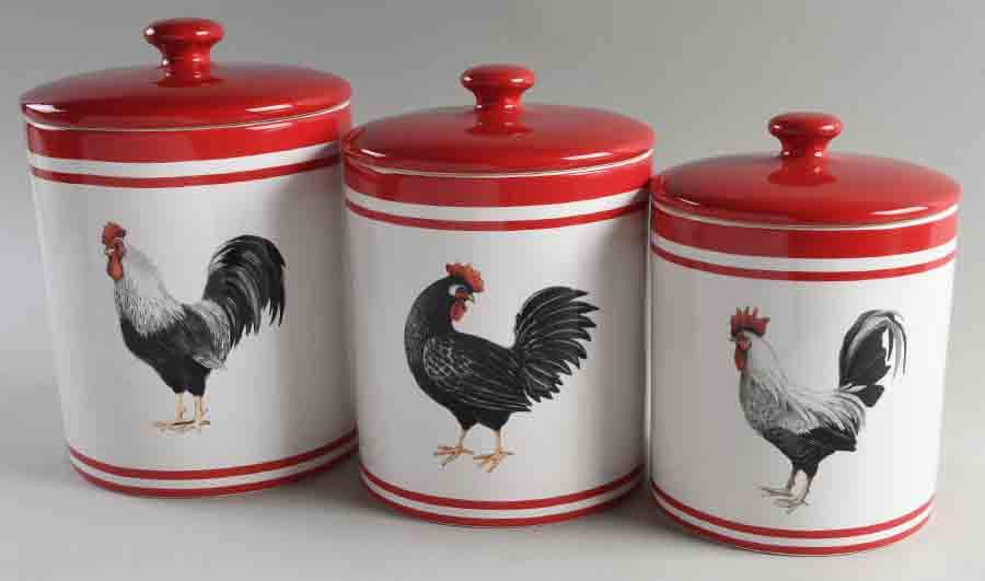Homestead Rooster (3 Piece) Canister Set (Box Set) by Certified International-1