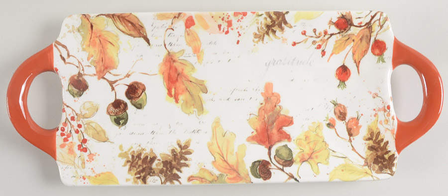 Harvest Splash 15" Rectangular Handled Tray by Certified International-1
