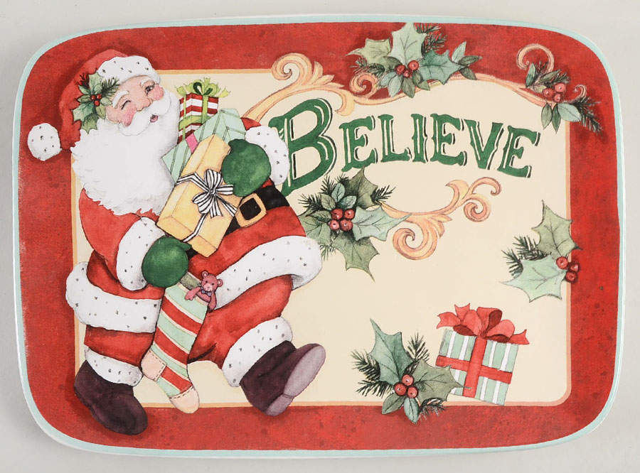 Believe 14" Rectangular Serving Platter by Certified International-1