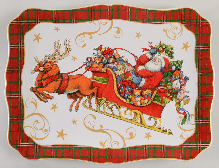 Vintage Santa 16" Rectangular Serving Platter by Certified International-1
