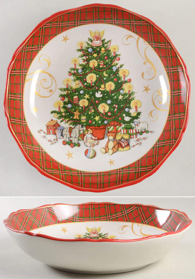 Vintage Santa 13" Pasta Serving Bowl by Certified International-1