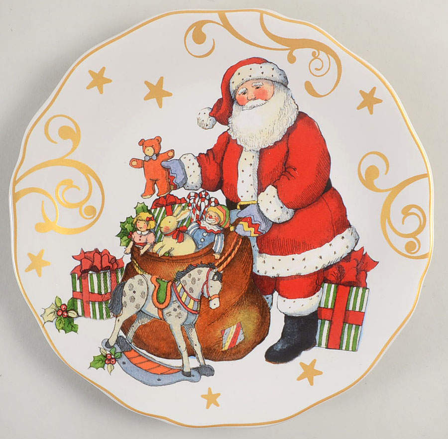 Vintage Santa Dessert Luncheon Plate by Certified International-1