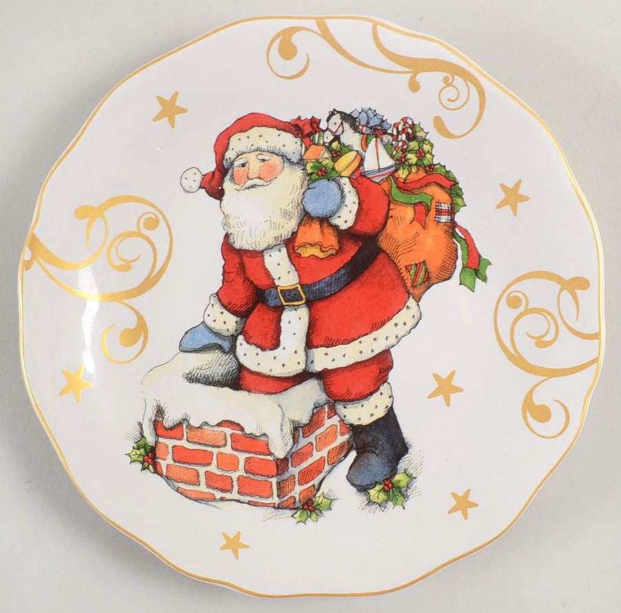Vintage Santa Dessert Luncheon Plate by Certified International-1